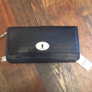 Fossil Marlow Zip Clutch Black